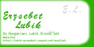 erzsebet lubik business card